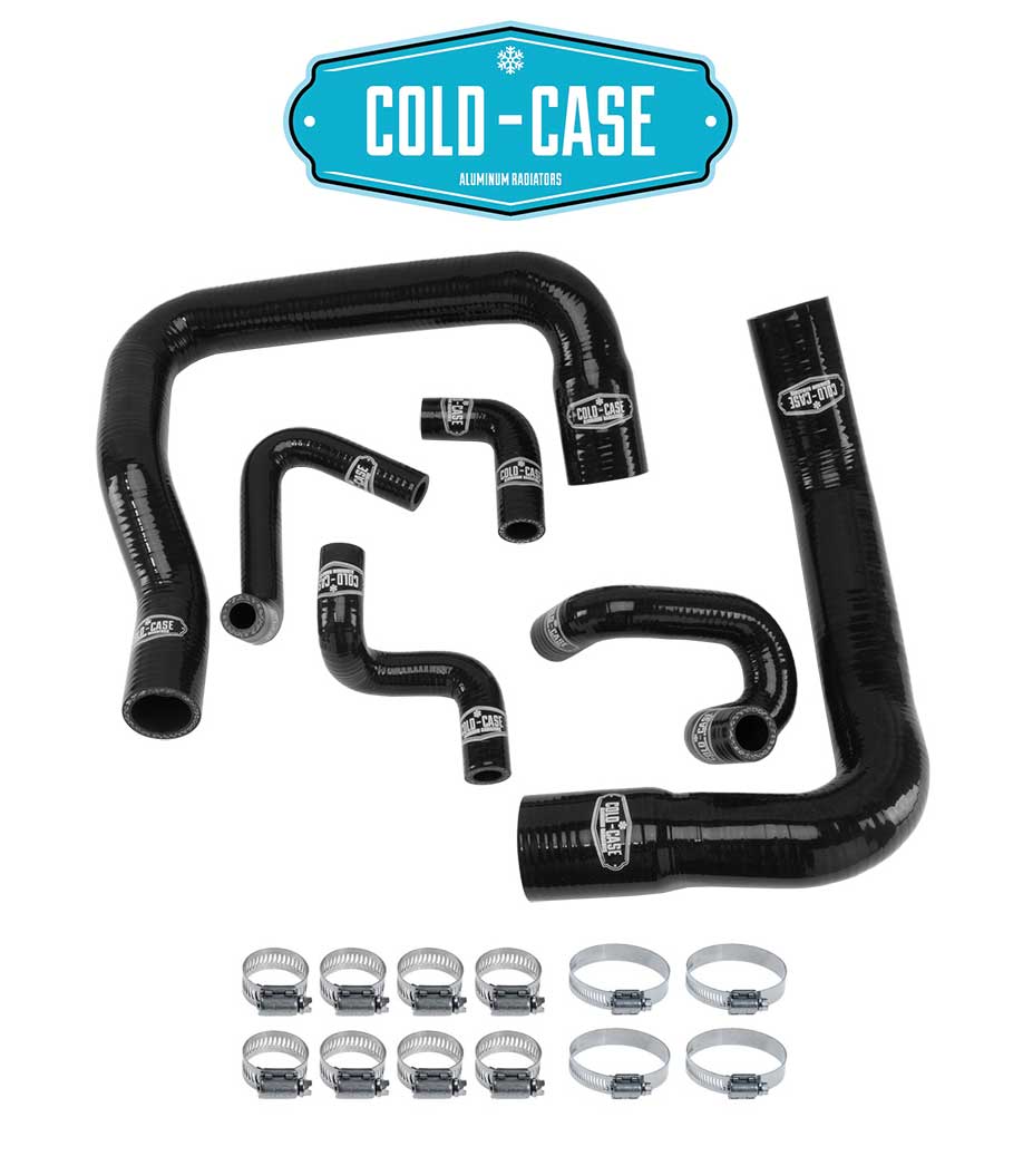 1986-1993 Mustang & Cobra 5.0 V8 Silicone Engine Radiator Black Hoses Kit w Clamps