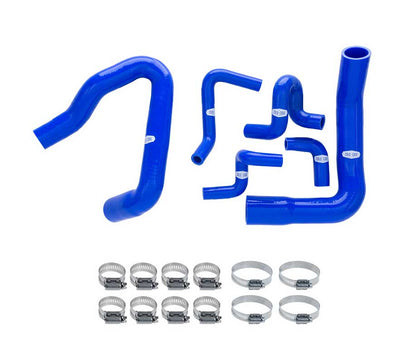 1986-1993 Mustang & Cobra 5.0 V8 Silicone Engine Radiator Blue Hoses Kit w Clamps