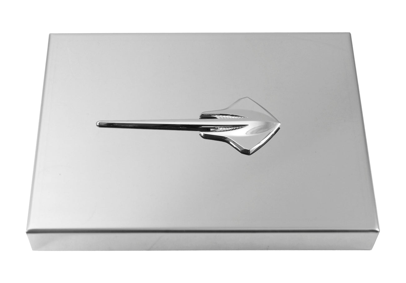 C7 Corvette Polished Stainless Fuse Box Cover - Chrome Stingray Emblem