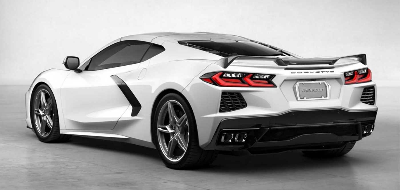 2020-2026 Corvette C8 Painted Rear License Plate Frame Bezel - G8G Arctic White