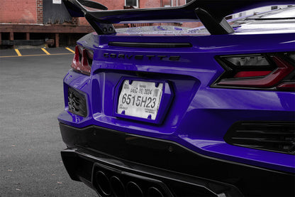 2025 Corvette C8 Painted Rear License Plate Frame GXL Hysteria Purple Metallic