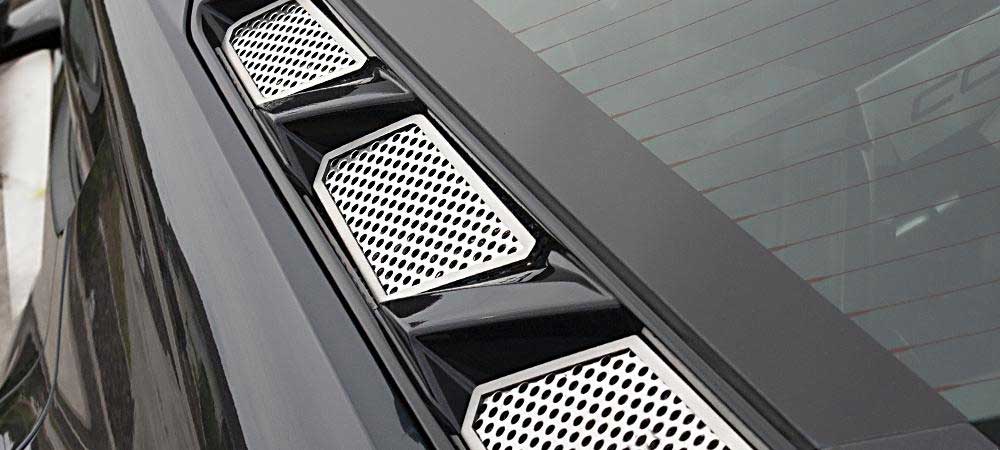 2020-2023 Corvette C8 Stainless 6pc Rear Hood Vent Grille Inserts ACC 882013