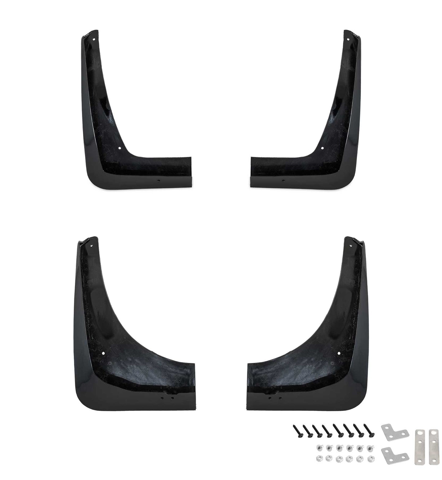 2020-2023 Corvette C8 Front & Rear Splash Guards Mud Flaps in Gloss Black GBA