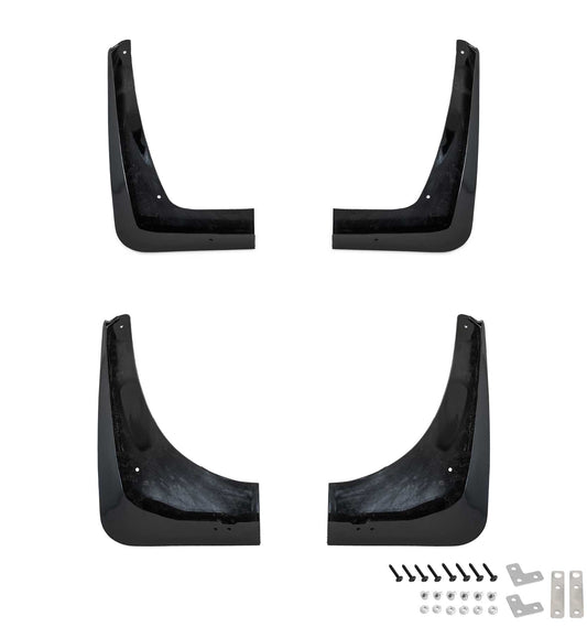 2020-2023 Corvette C8 Front & Rear Splash Guards Mud Flaps in Gloss Black GBA