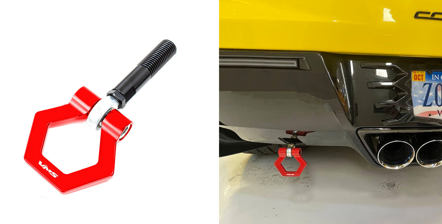 2014+ Chevrolet Corvette C7/C8 Rear Hexagonal Tow Hook Loop Ring - Red