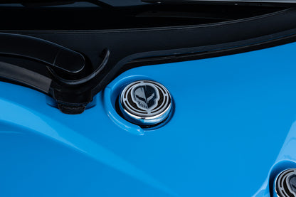 2020-2026 Corvette C8 4pc Stainless Engine Cap Cover Set w/ Black Carbon Fiber Style Inserts