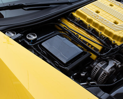 2014-2019 Corvette C7 Black Carbon Fiber Style Engine Fuse Box Cover