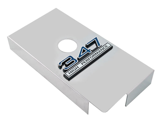 1997-2004 C5 Corvette Polished Fuse Box Cover w Blue 347 High Performance Emblem