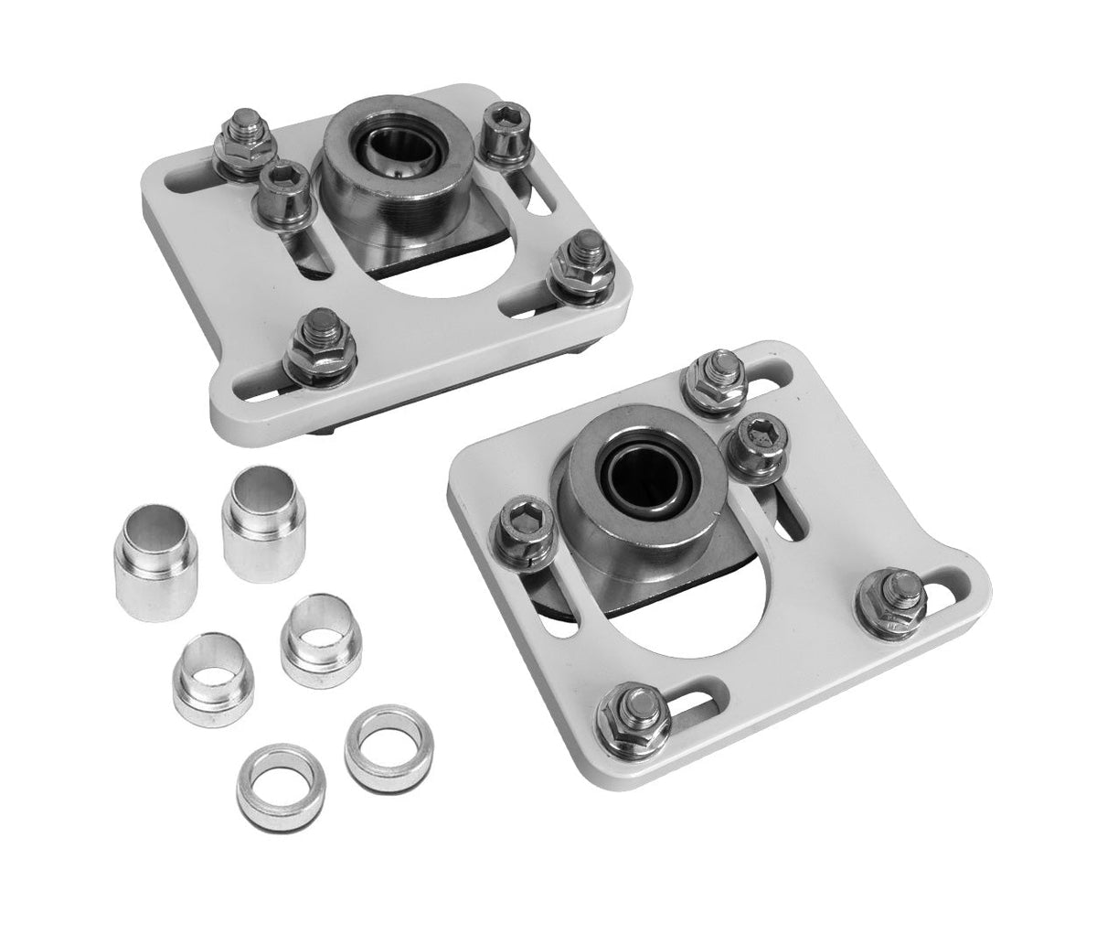 1994-2004 Ford Mustang Adjustable Billet Front Caster Camber Alignment Plates White
