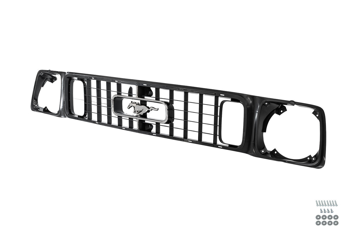 1973 Ford Mustang Front Grille w/ Running Horse Emblem, Corral Trim, & Hardware