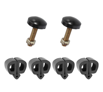 1969-1970 Ford Mustang Adjustable Radiator Support Bumpers & Hood to Fender Rubber Bumpers - 6pc Kit