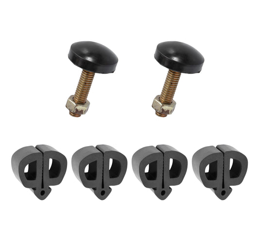 1969-1970 Ford Mustang Adjustable Radiator Support Bumpers & Hood to Fender Rubber Bumpers - 6pc Kit