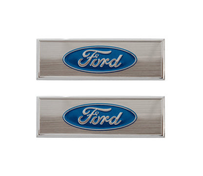 1968-1973 Mustang Ford Oval Logo 3" Door Sill Scuff Plate Emblems - Pair