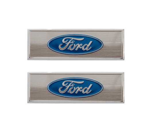 1968-1973 Mustang Ford Oval Logo 3" Door Sill Scuff Plate Emblems - Pair