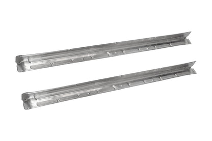 1965-1966 Ford Mustang Coupe Bottom Door Sill Step Plates w/ Emblems & Screws Pair LH RH