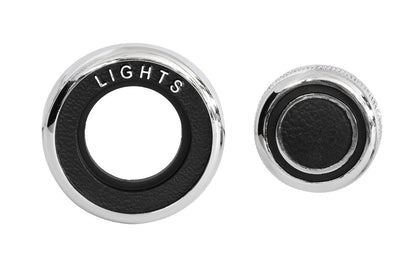 1969-1970 Ford Mustang Chrome & Black Headlight Switch Knob w/ Bezel
