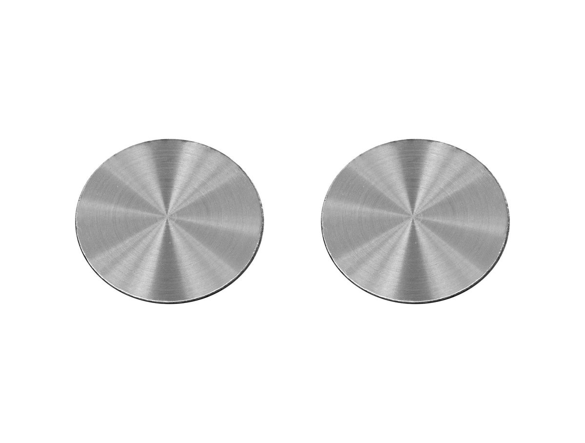 1968-1973 Ford Mustang Window Crank Handle Screw Hole Cover Plates Silver - Pair