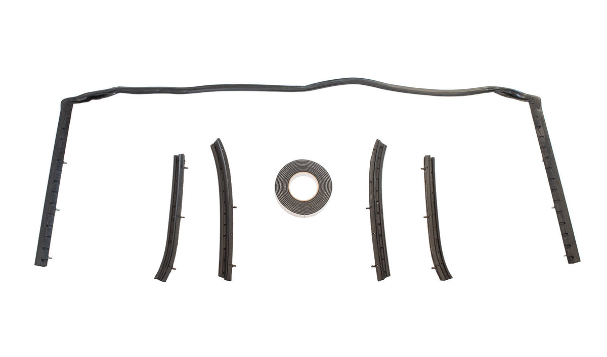1965-1968 Ford Mustang Convertible Top Header & Side Rail 6pc Weatherstrip Kit