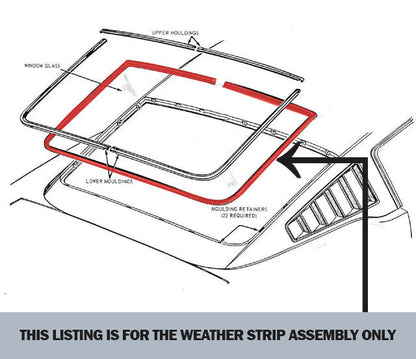 1965-1966 Ford Mustang Fastback Rear Window Rubber Weatherstrip Seal