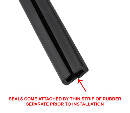 1964.5-1973 Ford Mustang Rear Quarter Panel Extension Rubber Weatherstrip Seals - Pair