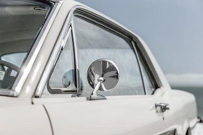 1965-1966 Ford Mustang Complete Chrome Round Outside Mirrors Pair LH & RH