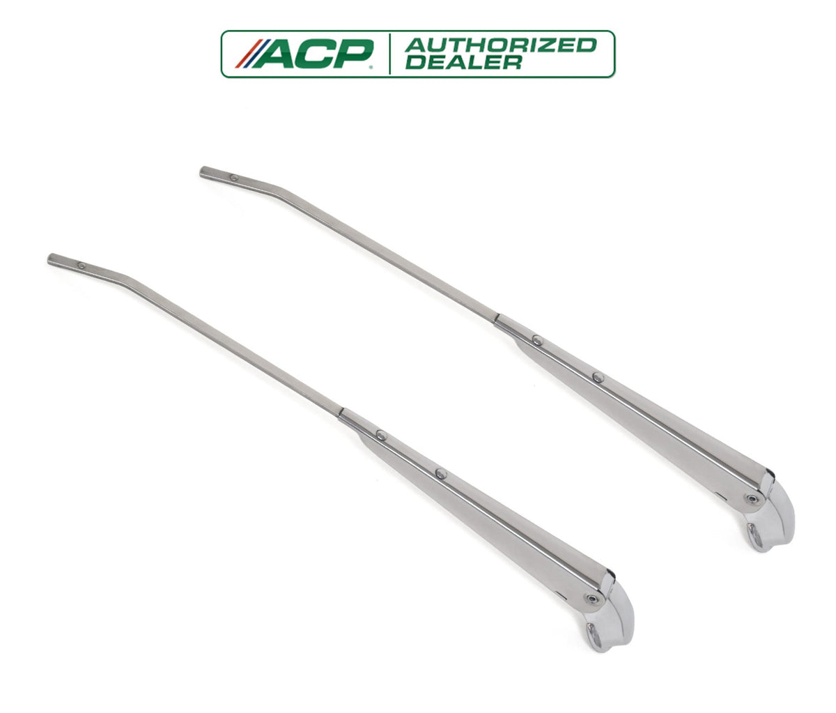 1966-1970 Ford Mustang Windshield Wiper Arms Polished Stainless Steel Pair