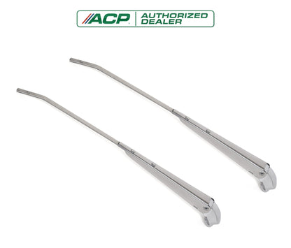 1966-1970 Ford Mustang Windshield Wiper Arms Polished Stainless Steel Pair