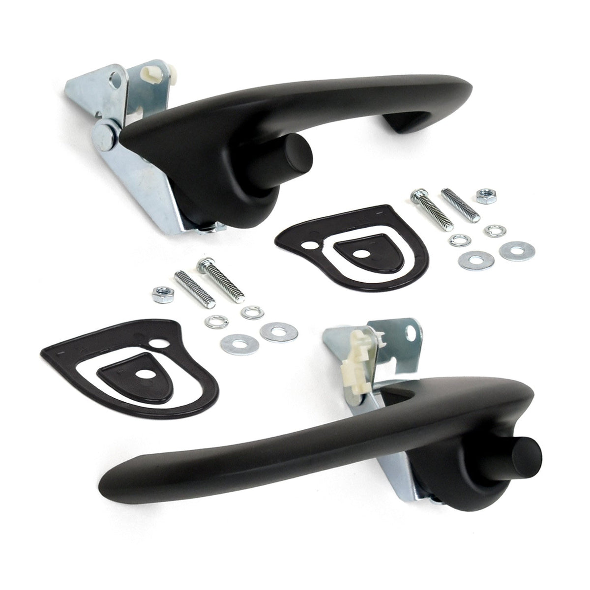 1967-1968 Ford Mustang Black Outside Exterior Complete Door Handles Pair LH RH