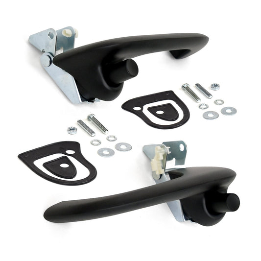 1967-1968 Ford Mustang Black Outside Exterior Complete Door Handles Pair LH RH
