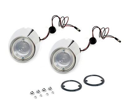1967-1968 Ford Mustang Rear Bumper Lower Backup Light Assemblies Pair LH & RH