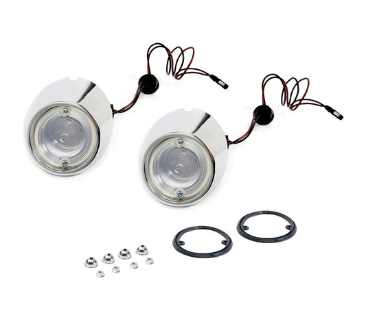 1967-1968 Ford Mustang Rear Bumper Lower Backup Light Assemblies Pair LH & RH