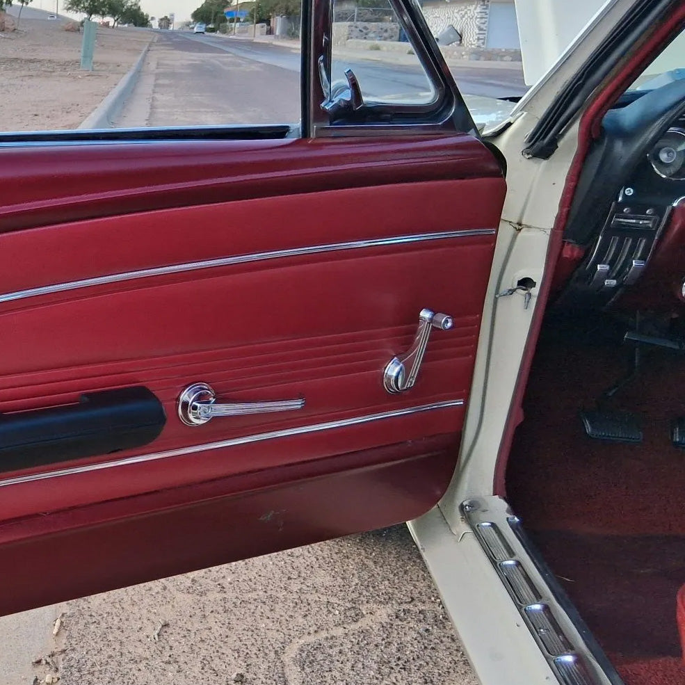 1965-1967 Ford Mustang Inside Door Window Manual Crank Handle Chrome