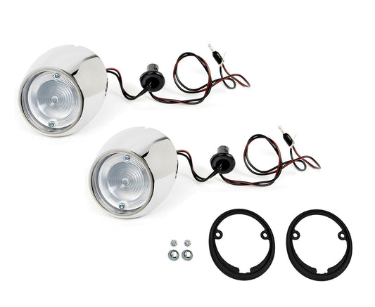 1965-1966 Ford Mustang Rear Bumper Lower Backup Light Assemblies Pair LH & RH