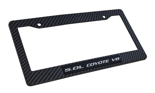 2011-2024 Mustang GT F150 5.0 Coyote V8 Emblem Carbon Fiber Style License Frame