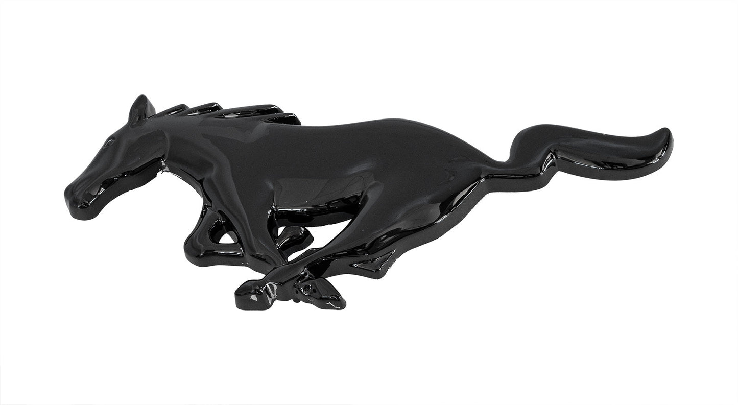 2005-2009 Ford Mustang 8" Gloss Black Running Horse Front Grille Emblem w/ Pins