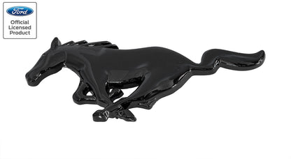 2005-2009 Ford Mustang 8" Gloss Black Running Horse Front Grille Emblem w/ Pins