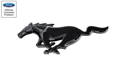 2010-2014 Ford Mustang 8" Gloss Black Running Horse Front Grille Emblem w/ Pins