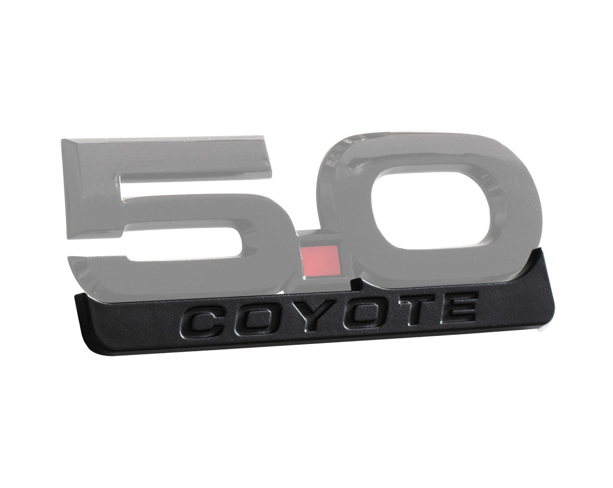 2015-2023 Mustang GT 5.0 V8 5" Coyote Black Fender Lower Emblem Accent