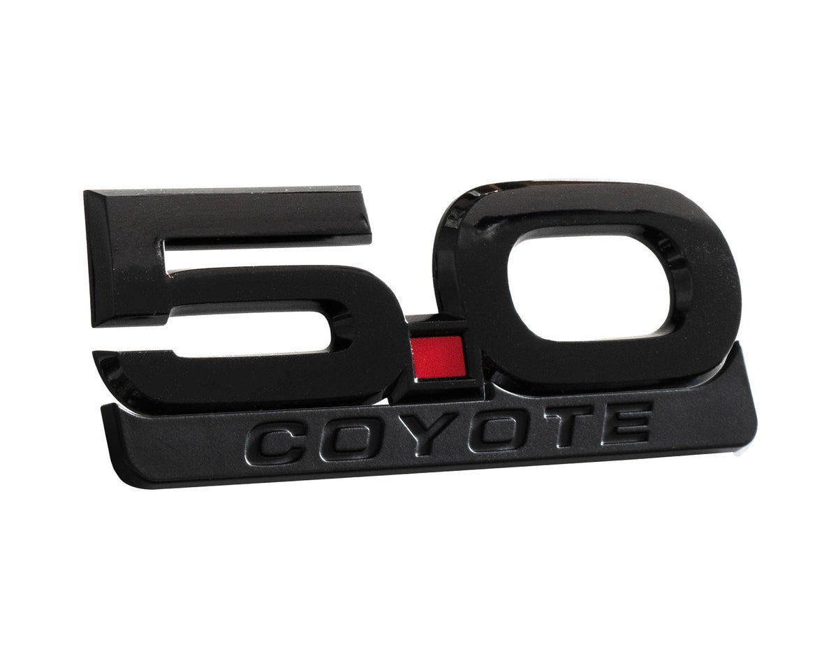 2015-2023 Mustang GT 5.0 V8 5" Coyote Black Fender Lower Emblem Accent