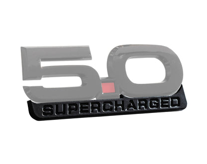 2015-2023 Mustang GT 5.0 V8 5" Supercharged Black Fender Lower Emblem Accent
