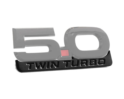 2015-2023 Mustang GT 5.0 V8 Twin Turbo 5" Black Fender Lower Emblem Accent