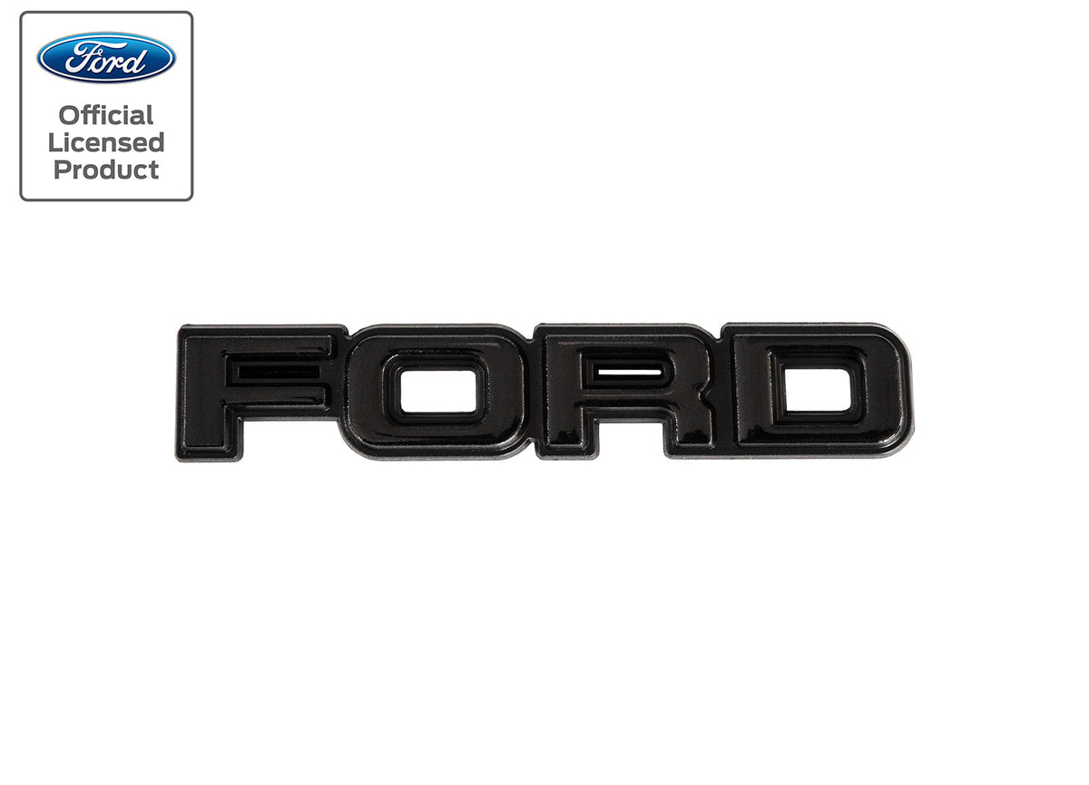 1979-1985 Mustang "FORD" Trunk Dash Fender Emblem Black 4" x 3/4"