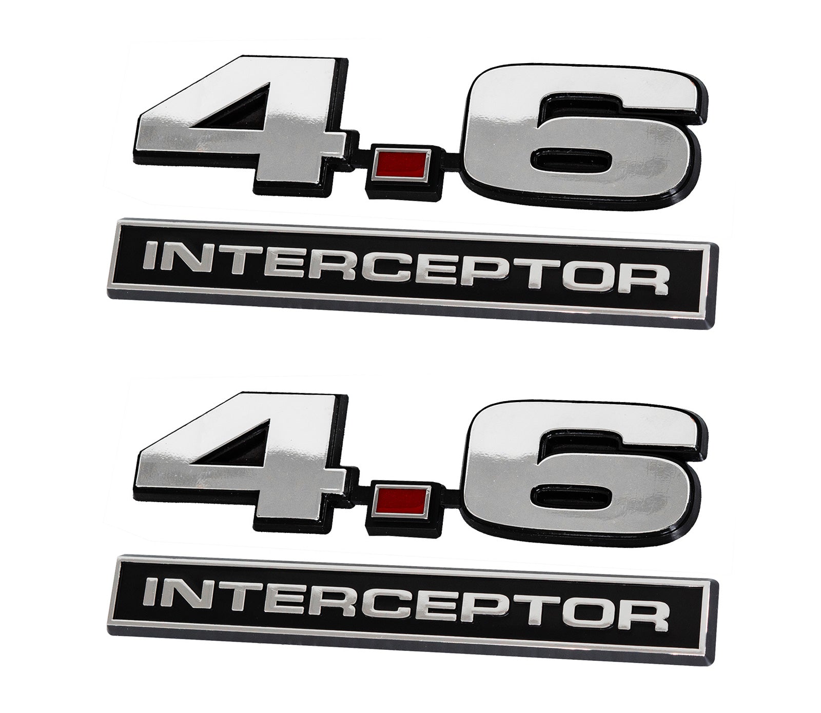 4.6 Liter Crown Vic Police Interceptor Emblems Chrome Black & Red - 5 ...