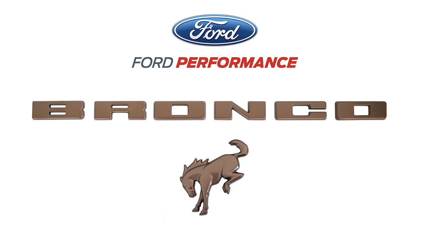 2021-2024 Bronco Sinister Bronze Front Letters & Rear Tailgate Emblem Overlay Covers