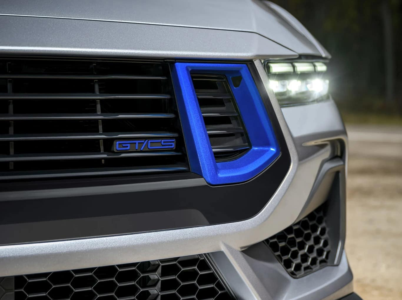 2024 Mustang GT California Special OEM Blue 4pc Fender Trunk Grille Emblem Kit