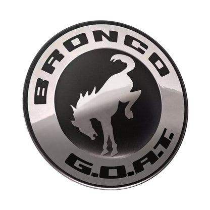 2021-2024 Ford Bronco 3" Round Chrome & Black GOAT Fender Trunk Emblem Badge