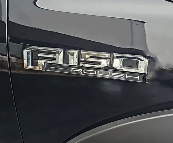 2020 Roush F-150 8-3/8" Fender Side Emblem Badge Accent Black & Chrome