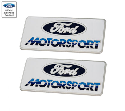Ford Motorsport 4" Metal Emblems Early 1980s Style Blue 3 Color Logo - Pair
