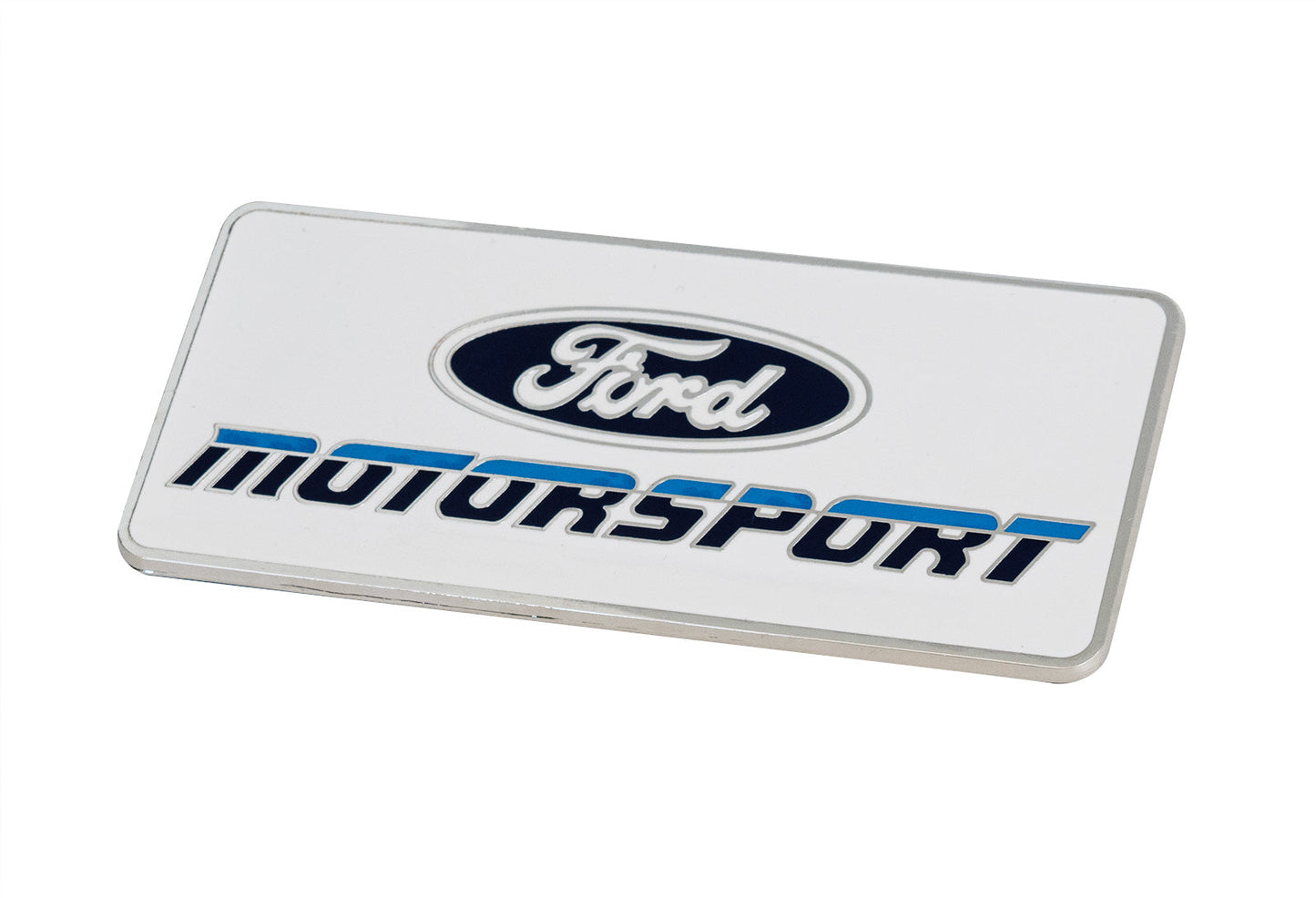 Ford Motorsport 4" Metal Emblem Late 1980s Style Blue 2 Color Logo