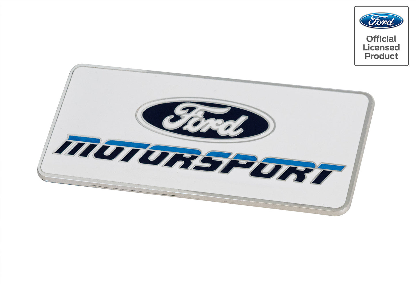 Ford Motorsport 4" Metal Emblem Late 1980s Style Blue 2 Color Logo